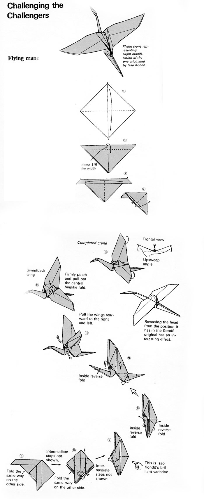 схема оригами - журавлик
